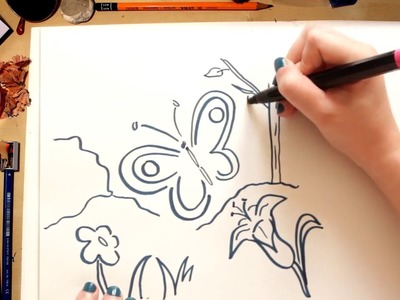 Como dibujar una Mariposa - dibujos para niños