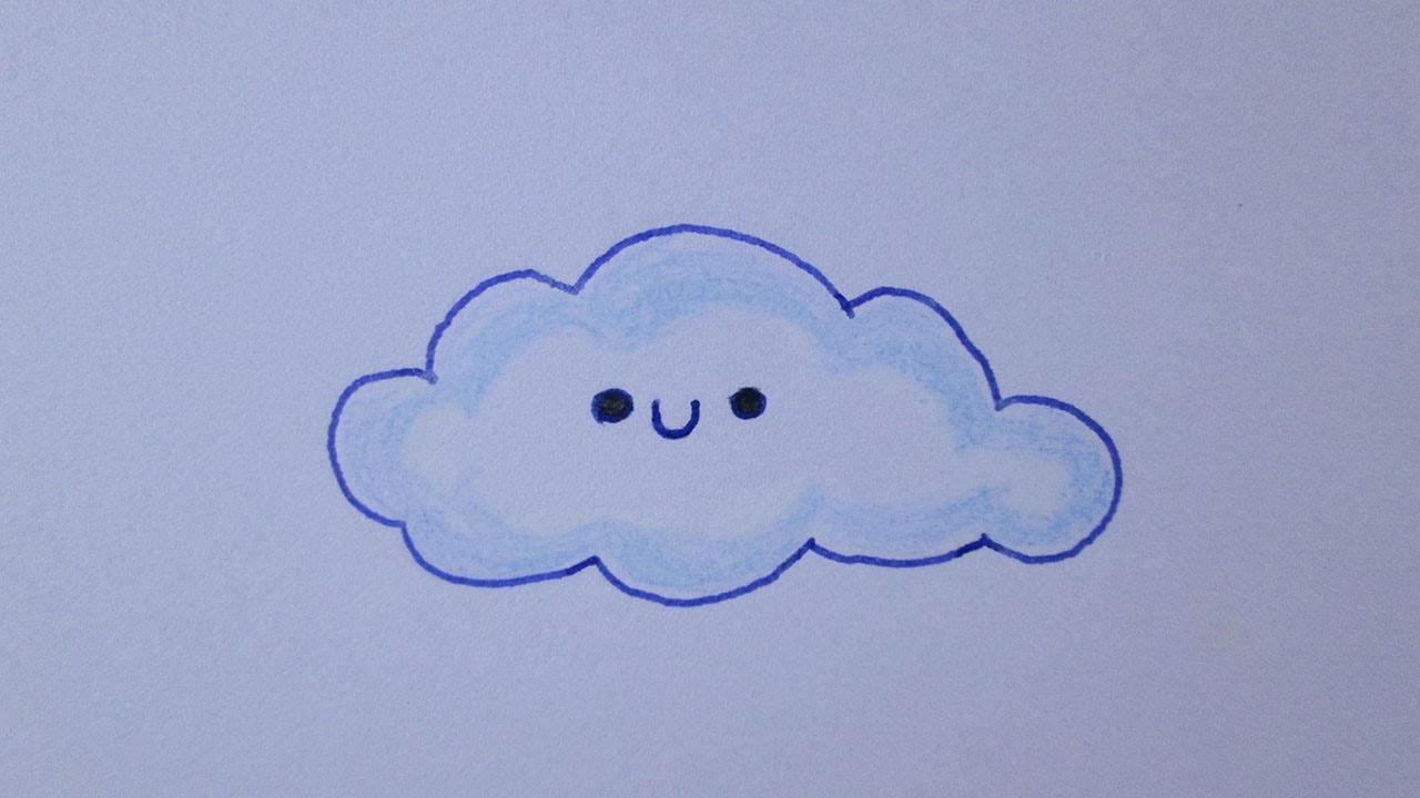 Cómo dibujar una nube kawaii