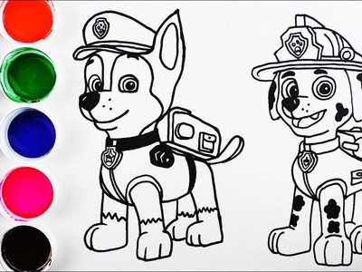Cómo Dibujar y Colorear a Chase y Marshall de la Patrulla Canina - Videos Para Niños. FunKee