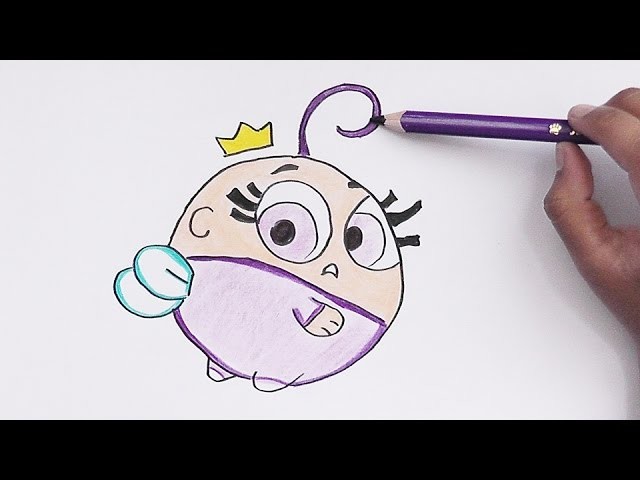 Como dibujar y pintar a Puuf (Padrinos Magicos) - How to draw and paint poof
