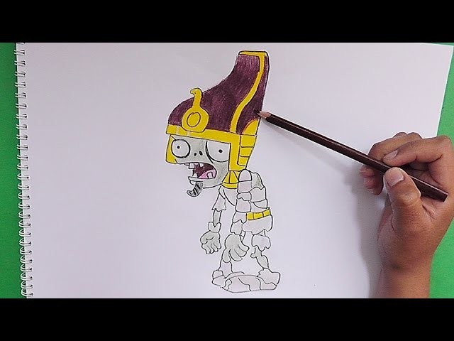 Como dibujar y pintar a Zombie Faraon (Plantas vs Zombies) - How to draw and paint a Zombie Faraon