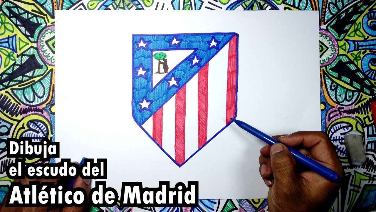 Dibuja el escudo oficial del Club Atletico de Madrid