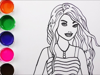 Dibuja y Colorea Barbie de Arco Iris - Dibujos Para Niños - Learn Colors. FunKeep