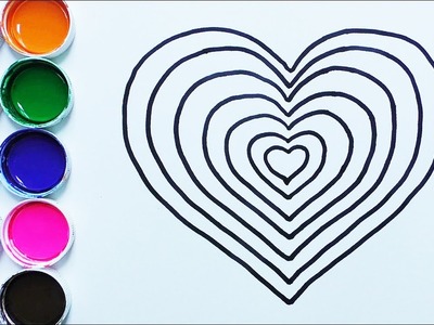 Dibuja y Colorea Corazón de Arco Iris - Dibujos Para Niños - Learn Colors With Hearts . FunKeep