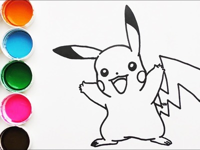 Dibuja y Colorea Pikachu de Pokemon - Dibujos Para Niños - Learn Colors. FunKeep