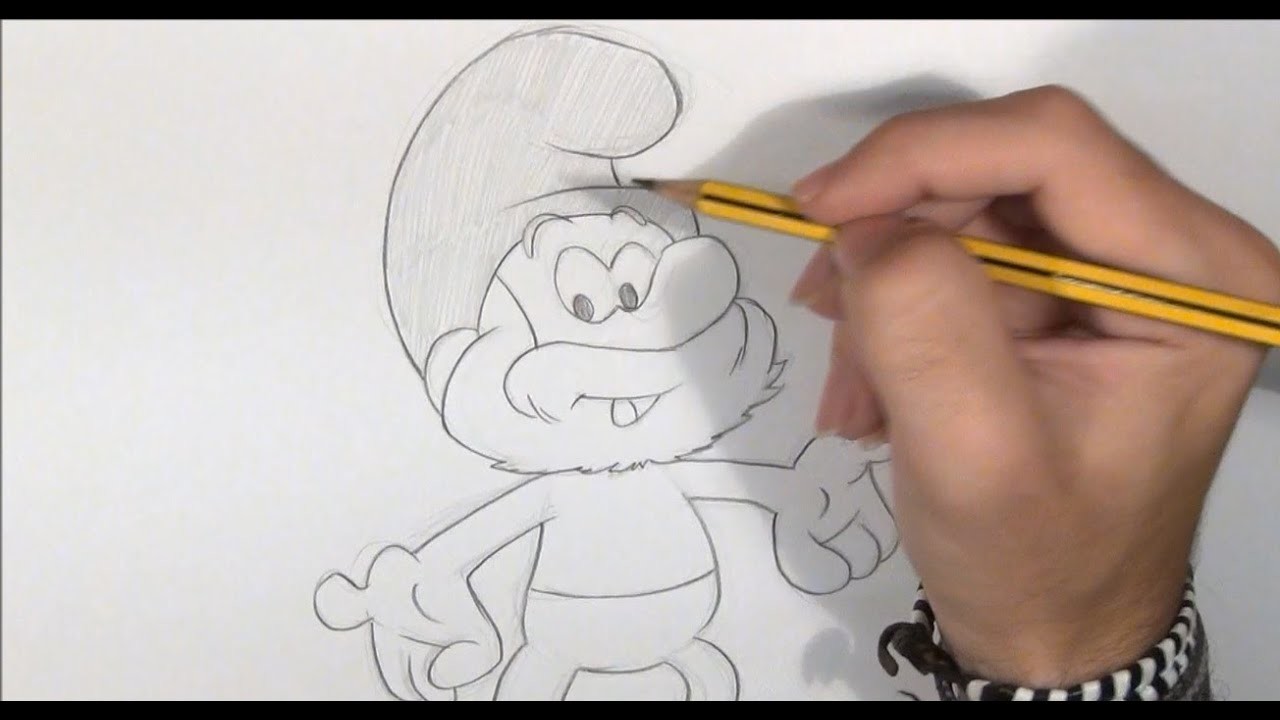 Dibujar al Papa Pitufo - Draw Papa Smurf
