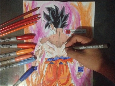 Dibujo de Goku Nueva Trasformacion De Dragon Ball Super | Torneo de Fuerza| Sharpie y Prismacolor