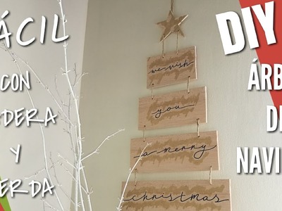 DIY Como hacer un árbol de navidad colgante 2019 con madera y cuerda | Christmas tree with wood