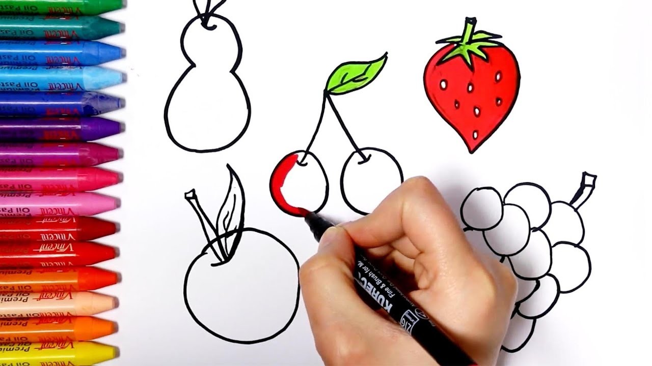 Frutas | Cómo dibujar y colorear los para niños
