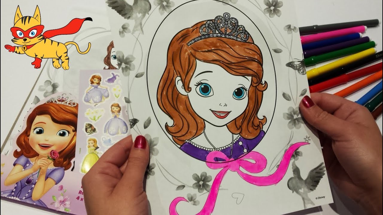 ♥ Juegos colorear ♥ Unboxing y Colorear dibujo de la Princesa Sofia