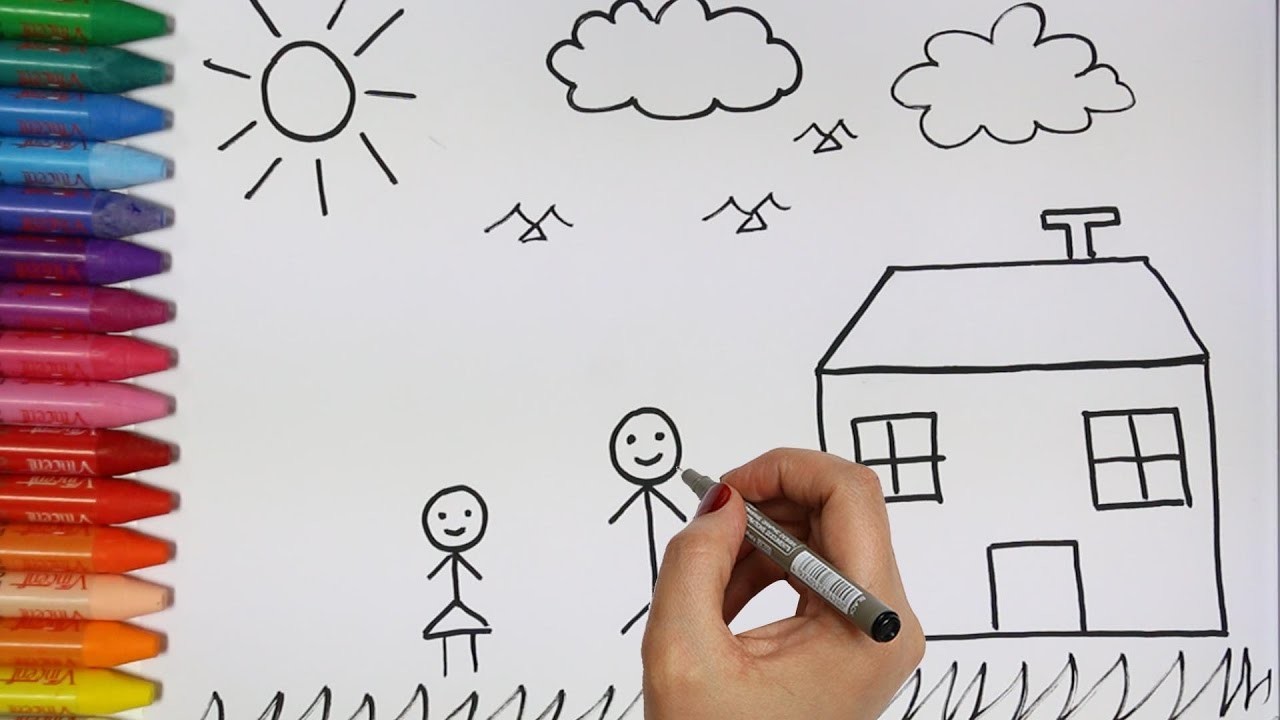 Niños y Casa | Cómo dibujar y colorear los para niños