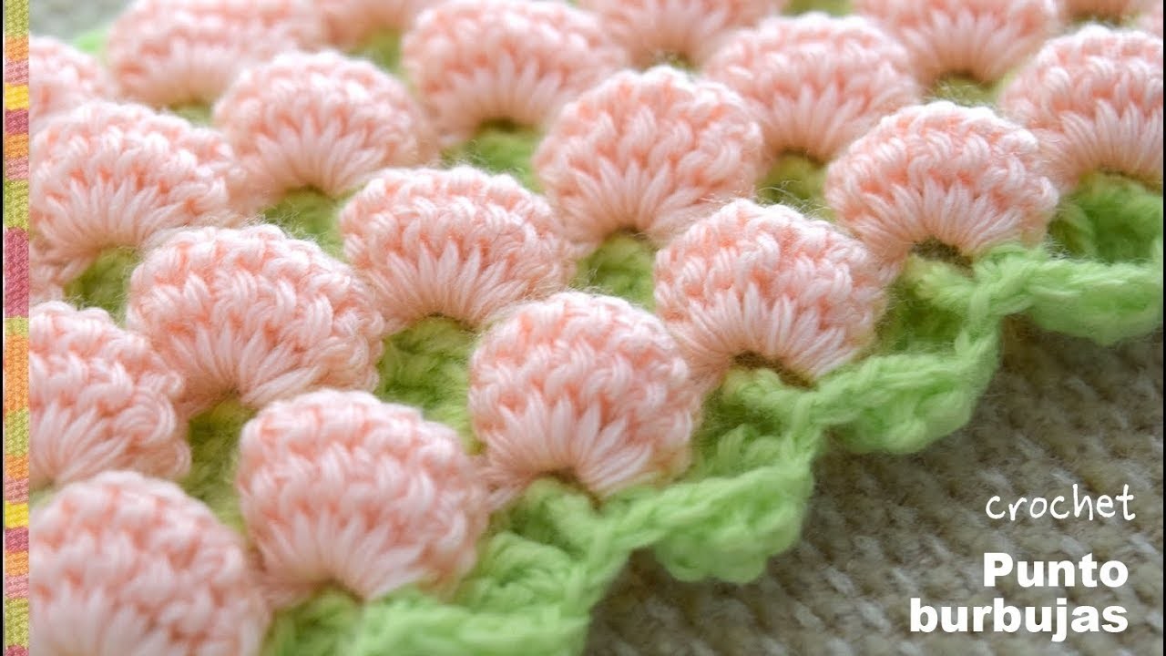 Punto burbujas en 3D y reversible tejido a crochet - Tejiendo Perú