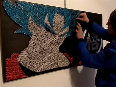 String Art de Goku en Super Saiyan Blue