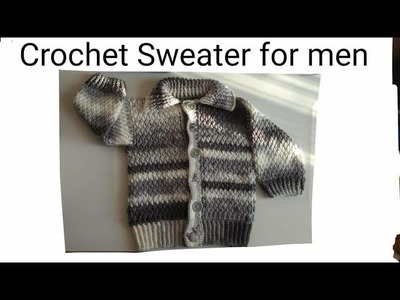 Sueter para hombre a crochet paso a paso parte #2 ( crochet sweater for men)