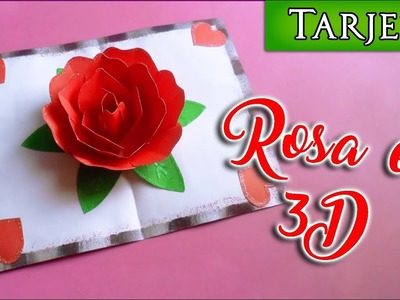 Tarjeta de Rosa en 3D (Regalo para San Valentín o Amor y Amistad)