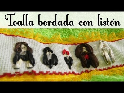 Toalla bordada con listón - inspirada en Harry Potter