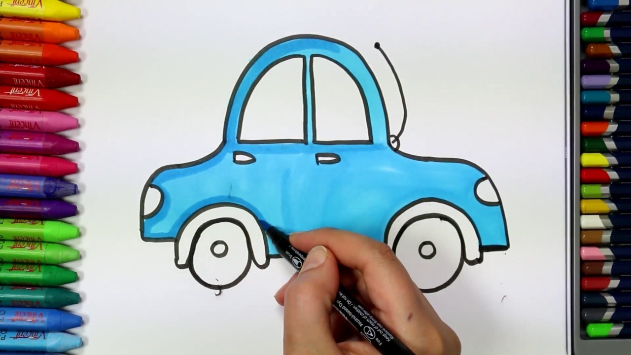 Un Coche | Cómo dibujar y colorear paso a paso los para niños