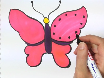 Una Mariposa | Cómo dibujar y colorear paso a paso los para niños
