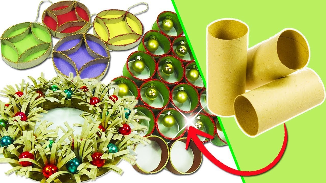 Adornos Navideños con tubos de cartón - 3 Ideas (Reciclaje) Ecobrisa