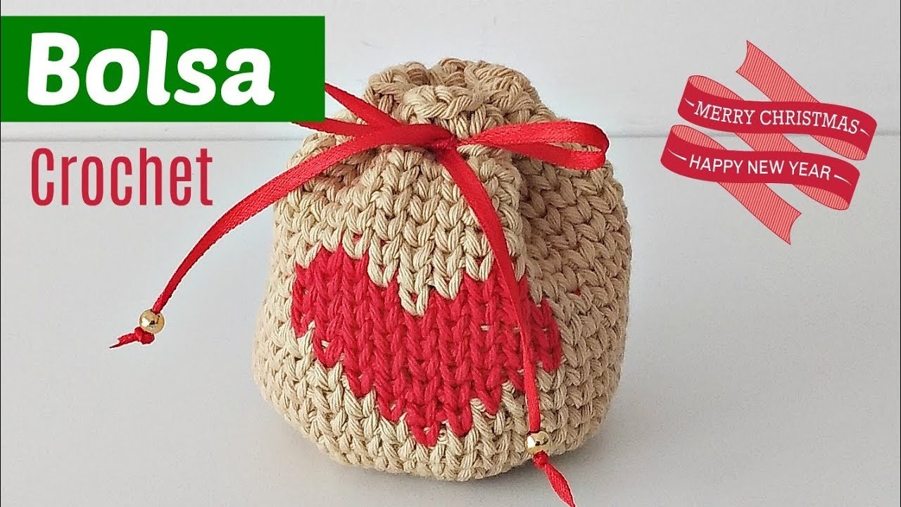 Bolsa de navidad a crochet para regalar