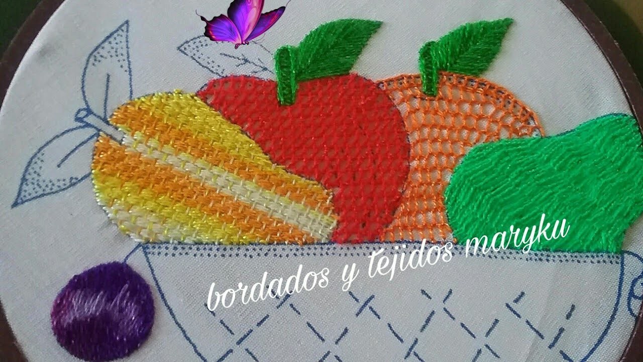 BORDADO MANGO Y UVA DEL FRUTERO