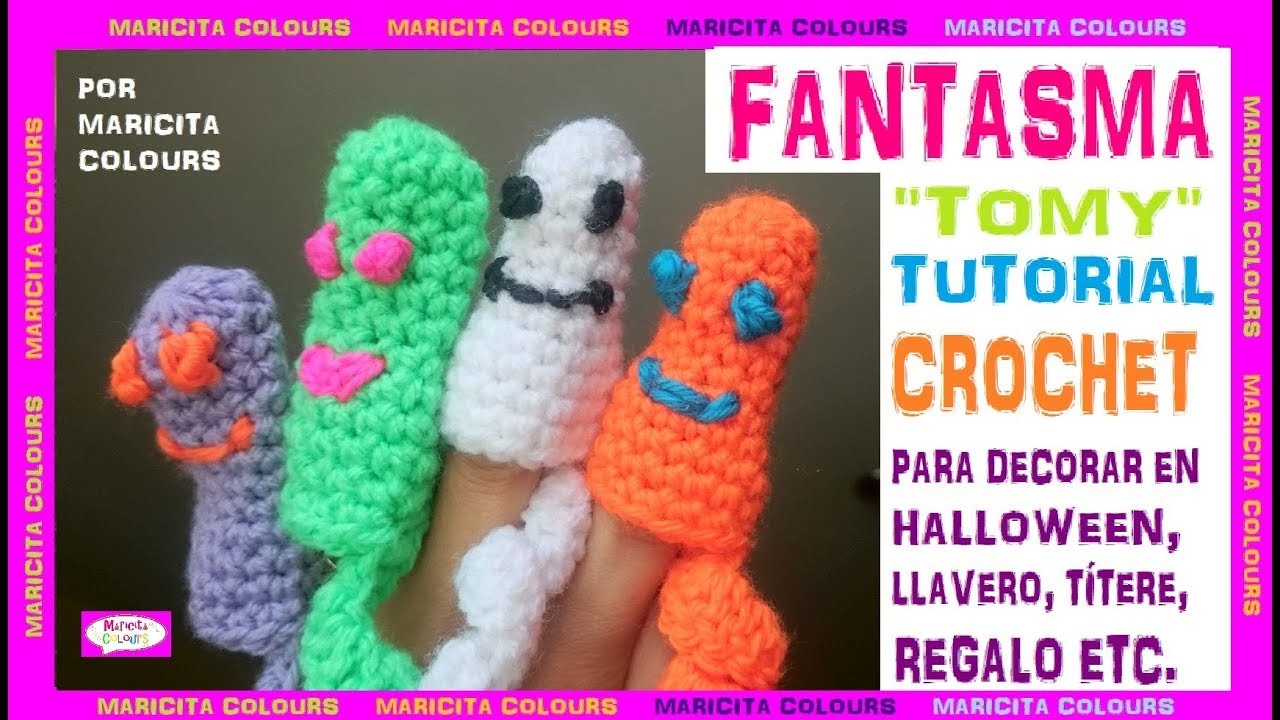 Cómo tejer un Fantasma a Crochet para Halloween  "Tomy" por Maricita Colours