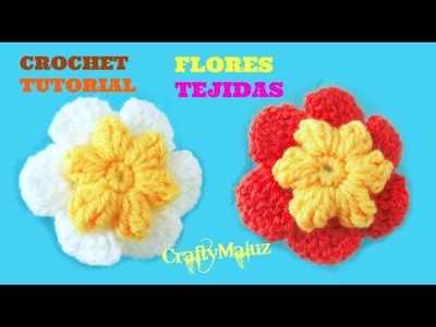 CROCHET | FLOR TEJIDA POPCORN   | flor tejida a crochet paso a paso