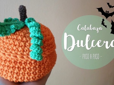 Dulcero de calabaza para halloween a crochet | ganchillo