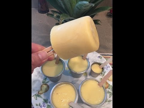 HELADOS de Piña con leche Condensada.Pineapple Popsicle-2017Que la Piña esté bien madura