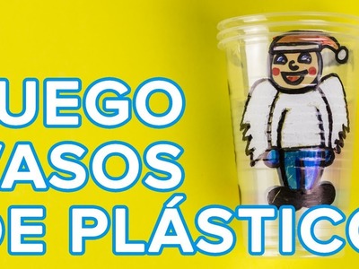 Juego con vasos de plástico para Navidad | Manualidades infantiles con material reciclado