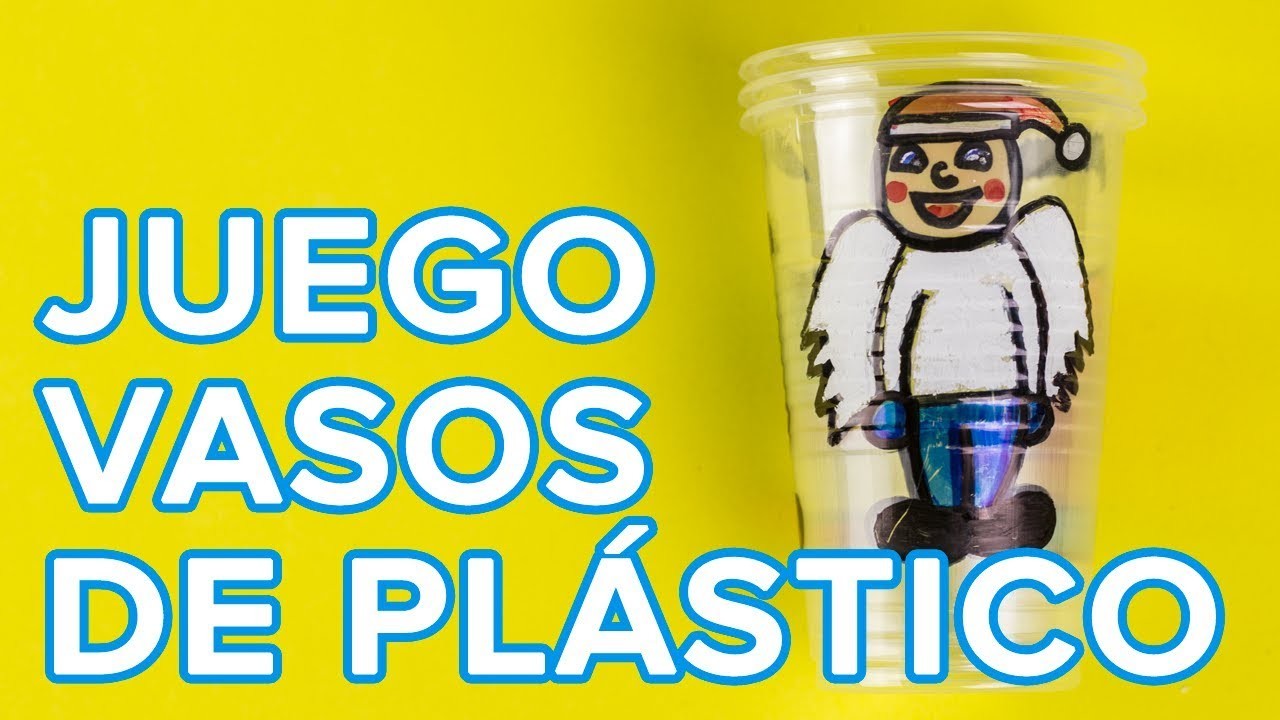 Juego con vasos de plástico para Navidad | Manualidades infantiles con material reciclado