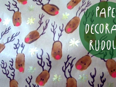 Manualidad  navideña: como decorar PAPEL con RUDOLPH el reno de la nariz roja by ART Tv