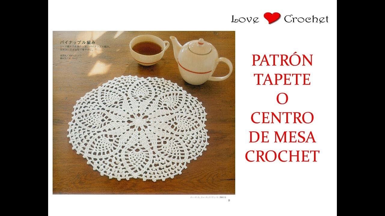 TAPETE o CENTRO DE MESA a crochet - Patrón gratis