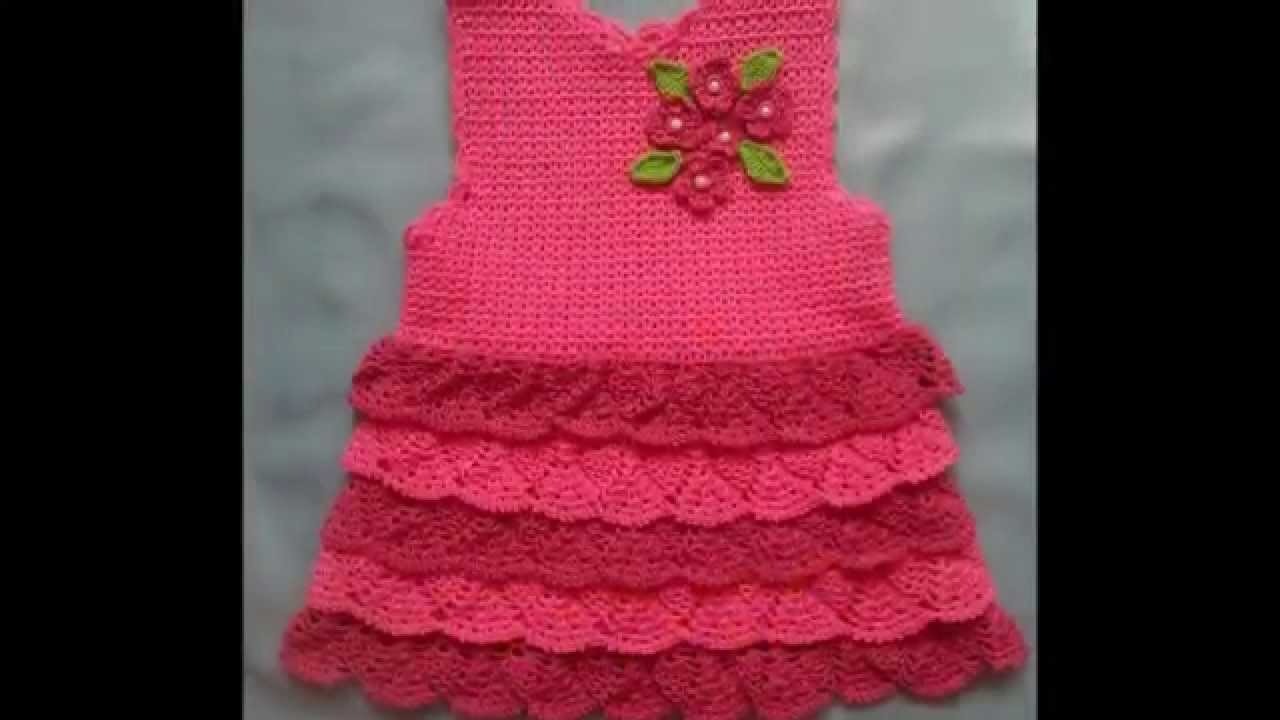Vestidos sin mangas tejidos a crochet para niñas