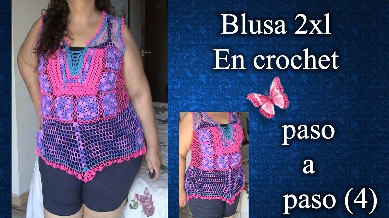 BLUSA 2XL en crochet PASO A PASO 4 de 4