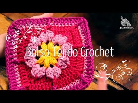Bolso Crochet con Módulos de Flor Parte 1