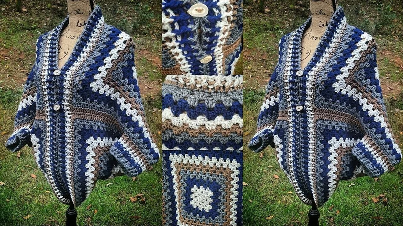 COMO HACER PONCHO - TEJIDO A CROCHET O GANCHILLO