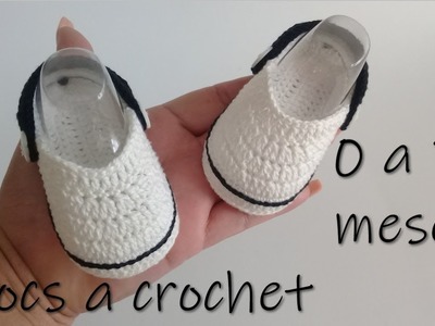 Crocs tejidos a crochet -bebe-0 a 3 meses