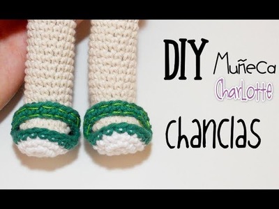 DIY Chanclas Muñeca Charlotte amigurumi crochet.ganchillo (tutorial)