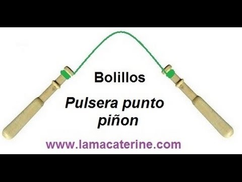 Encaje de Bolillos: Pulsera hecha de punto piñon - 1ª Parte por lamacaterine