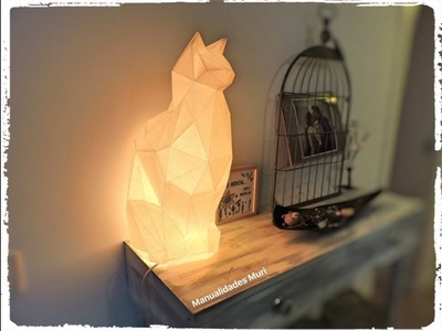 Gato-Lámpara DIY Geométrico para Imprimir ???? Papercraft Kato-Lamp