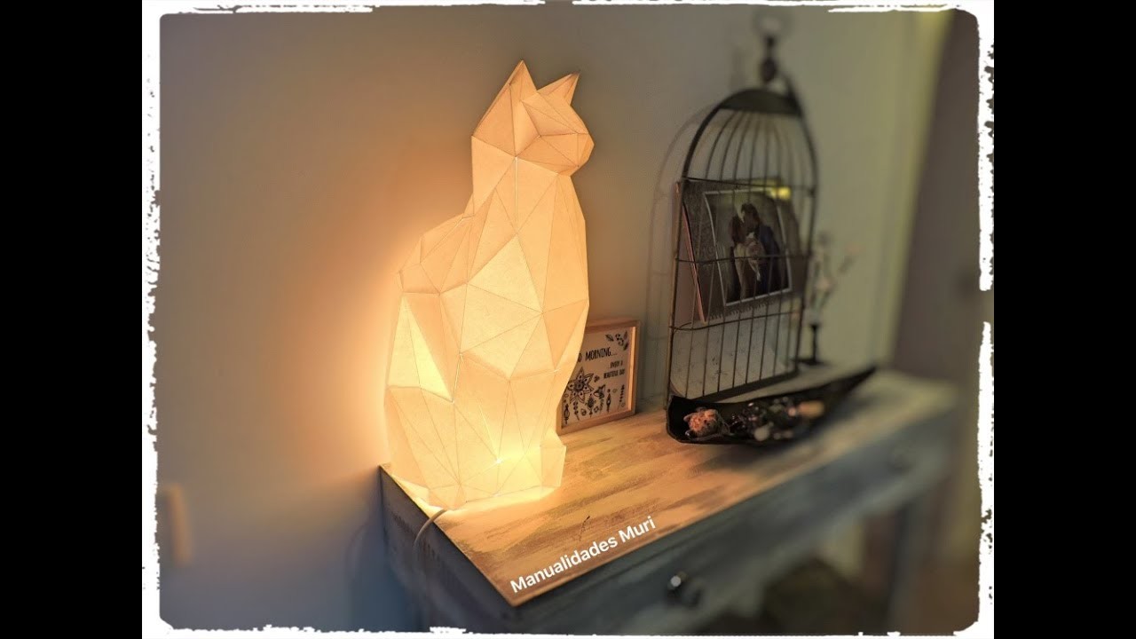Gato-Lámpara DIY Geométrico para Imprimir ???? Papercraft Kato-Lamp