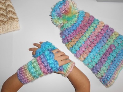 Guantes sin dedos ( Mitones a crochet ) paso a paso facil y rapido. crochet mittens