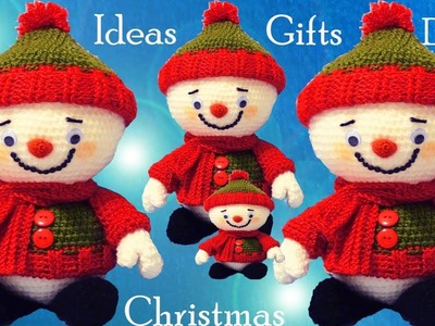 Muñecos de nieve a Crochet Ideas regalos decora tu Navidad tejido tallermanualperu