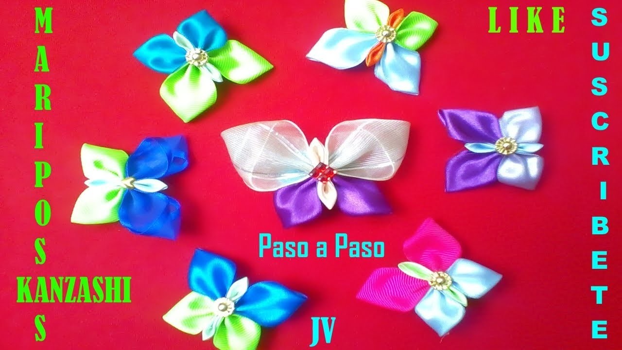 N°.: 9 DIY Mariposas Kanzashi Para El Cabello Con Pinzas