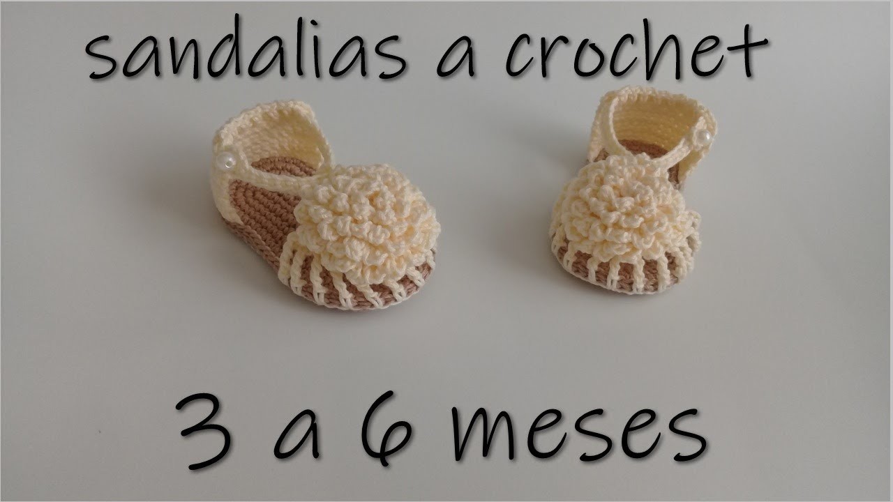 Sandalias para bebe tejidas a crochet -3 a 6 meses