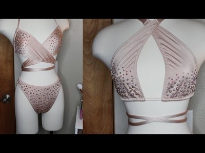 Segunda parte. DIY top bikini con cristales.Bikini top with crystals