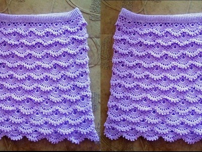 TEJE FALDA - TEJIDA A CROCHET