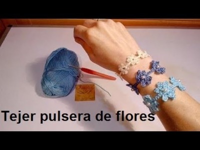 Tejer pulsera flores