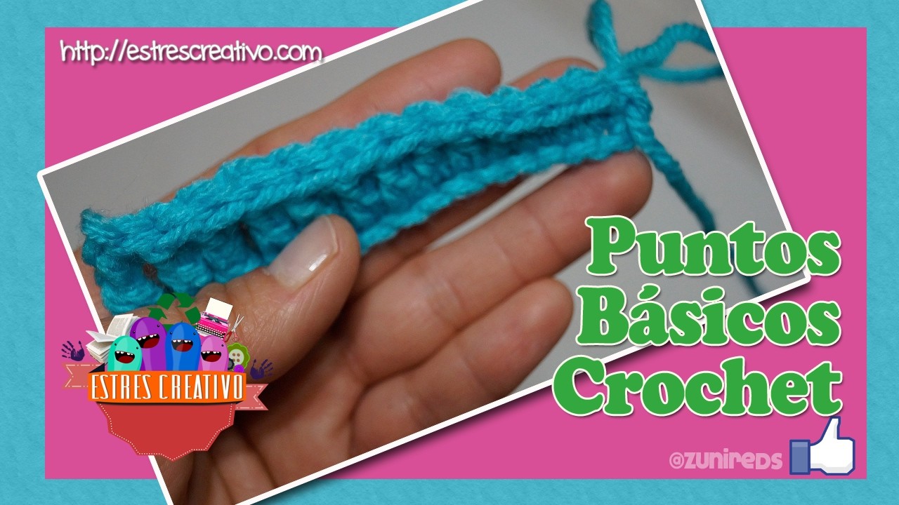 TODOS LOS PUNTOS A CROCHET EN UNA SOLA HILERA (CROCHET PARA PRINCIPIANTES)